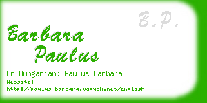 barbara paulus business card